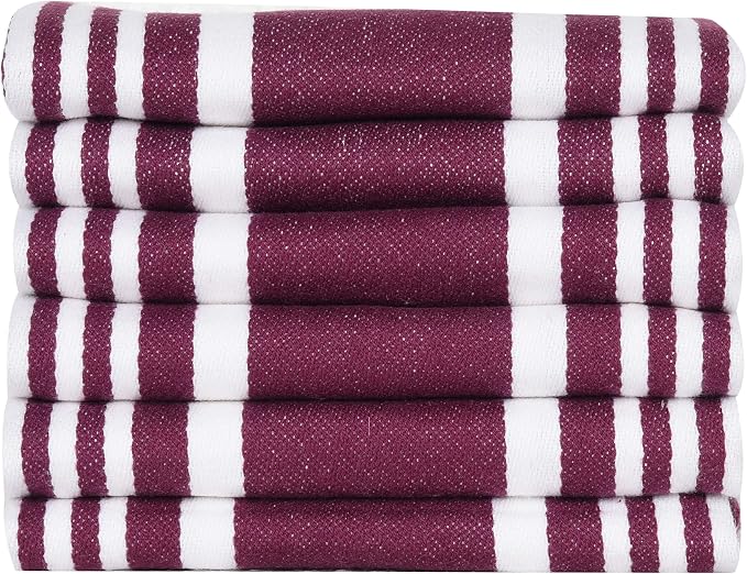 Urban Villa Kitchen Towels Cotton Dish Towels 20”x30” (Set of 6) Wine Wht - Image 5