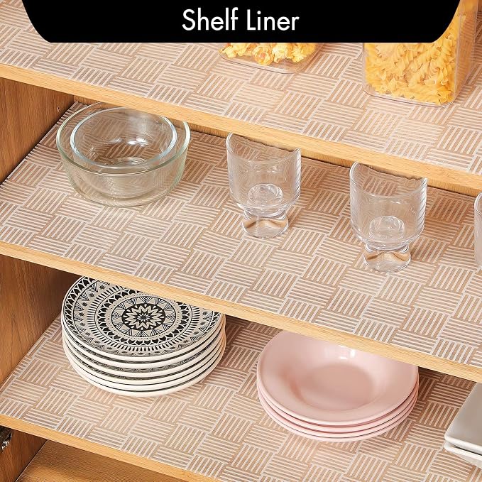 Cooyes Shelf and Drawer Liner for Kitchen Cabinets – Non-Adhesive, Waterproof, Non-Slip Cabinet Liners for Scratch Protection, Desk, Refrigerator, Shelves, Drawers with Modern Pattern - Image 3