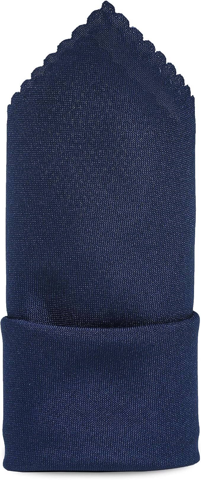 Pack of 25 Polyester Napkins 17 x 17 Inch Square with Scalloped Edge, Plain Washable Reusable Dining Table Cloth Napkin for Wedding Party Banquet Home Restaurant Bistro Decoration - Navy Blue - Image 4