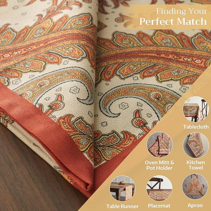Maison d' Hermine Cloth Napkins Set of 4 100% Cotton Everyday Reusable Square Napkins Cloth Washable, Dinner, Party, Wedding, Restaurant (Kashmir Paisley, 20" x 20") | Everyday Square Napkins Cloth Washable Dinner Wedding Restaurant Hotel Kitchen Thank... - Image 3