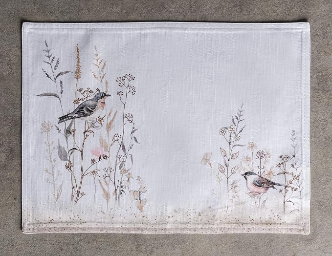 Maison d' Hermine Meadow Florals - Brown Bundle Set 100% Cotton Set of Napkins (20 Inch by 20 Inch) and Set of 4 Placemats (13 Inch by 19 Inch) - Image 5