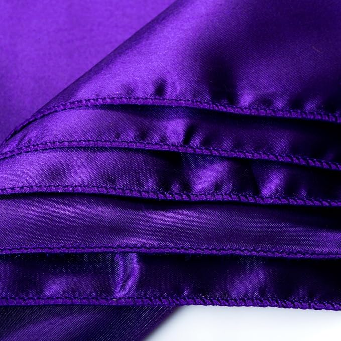 MDS® Pack of 25 Satin Napkins 12 x 12 Inch, Soft Silky Reusable Cloth Dinner Table Napkins for Wedding Décor, Reception, Birthday, Parties, Banquets, Catering, Restaurants & Hotel - Purple - Image 6