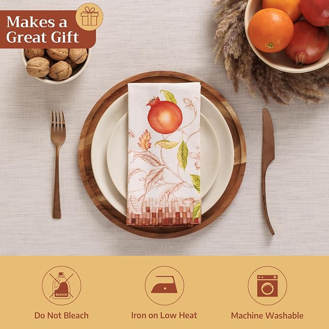 Maison d' Hermine Cloth Napkins Set of 4 Reusable 100% Cotton (20" x 20") | Everyday Square Napkins Cloth Washable Dinner Wedding Restaurant Hotel Kitchen Thanksgiving Christmas - Vintage Harvest - Image 5