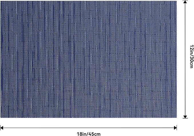Leetaltree Blue Placemats Set of 12 - Heat Resistant Non-Slip Place mats for Dining Table, Washable Durable PVC Vinyl Woven Table Mats（Blue, 12） - Image 9