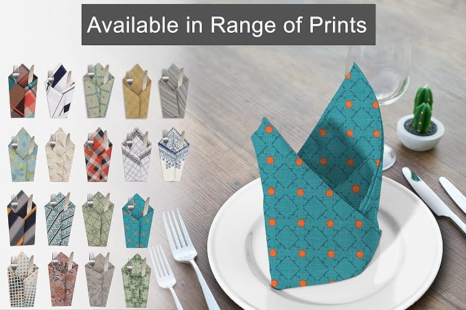 RUVANTI Cloth Napkins Set of 6 Cotton 100%, 18x18 Inches Napkins Cloth Washable, Soft, Absorbent. Cotton Napkins for Parties, Christmas, Thanksgiving, Weddings, Dinner Napkins Cloth - Combo - Image 7