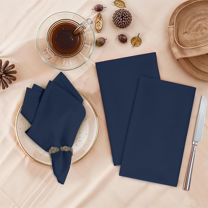 Ruvanti Cloth Napkins Set of 12, 18x18 Inches, 100% Cotton, Washable, Soft & Absorbent, Perfect for Wedding, Christmas, ‎Thanksgiving Dinners - Pageant Blue - Image 2