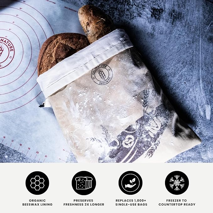 Complete Sourdough Starter Kit 2-Banneton Set 10”, Beeswax Bag & Cookbook | 10" Round & Oval Grade-A Rattan, Silicone Mat, Sapele Tools Won't Warp, Beginner-Friendly Baking Supplies, Gift for Bakers - Image 8