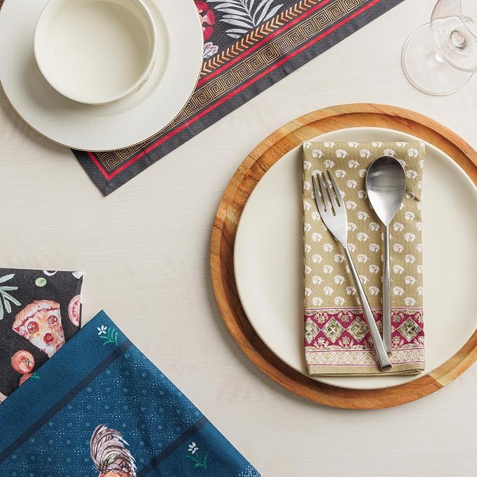 Maison d' Hermine Cloth Napkins Set of 4 Reusable 100% Cotton (18" x 18") | Everyday Square Napkins Cloth Washable Dinner Party Wedding Restaurant Hotel Kitchen Spring Summer - Manosque - Image 9