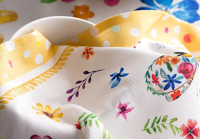 Maison d' Hermine Cloth Napkins Set of 4 Reusable 100% Cotton (20" x 20") | Everyday Square Napkins Cloth Washable Dinner Party Wedding Restaurant Hotel Kitchen Spring Summer - Happy Florals - Sweety - Image 7