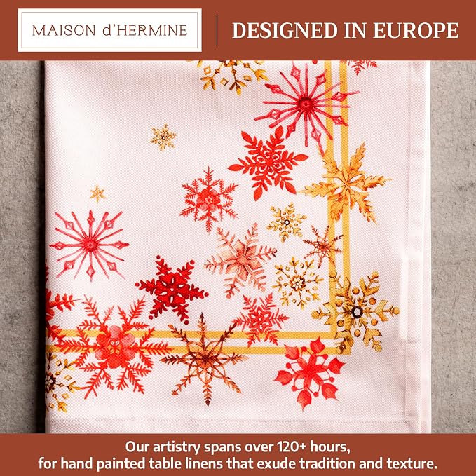 Maison d' Hermine Cloth Napkins Set of 4 Reusable 100% Cotton (20" x 20") | Everyday Square Napkins Cloth Washable Dinner Wedding Restaurant Hotel Kitchen Thanksgiving Christmas - Crystal Star - Image 2