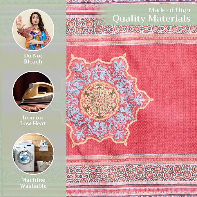 Maison d' Hermine Cloth Napkins Set of 4 Reusable 100% Cotton (20" x 20") | Everyday Square Napkins Cloth Washable Dinner Wedding Restaurant Hotel Kitchen Thanksgiving Christmas - Ispahan - Image 3