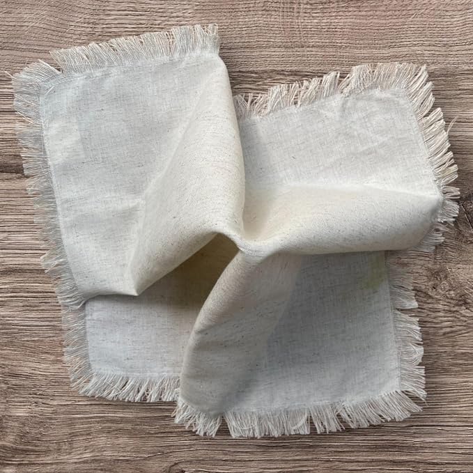 Linen Cloth Dinner Napkins Set of 12 – 18x18 Natural with Fringed Corners | Machine washable Fabric Napkins For Weddings, Baby Showers, Parties & Dining - Image 9