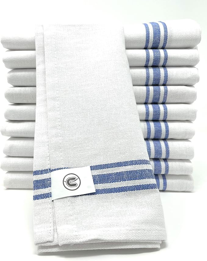Tea Towel for Kitchen 27.6'' x 18.5'' - Pack of 10 - Cotton – Dish Towels for Drying Dishes – Quality Tea Towels for Catering – Glass Cloth for Bar & Restaurant by Unknown