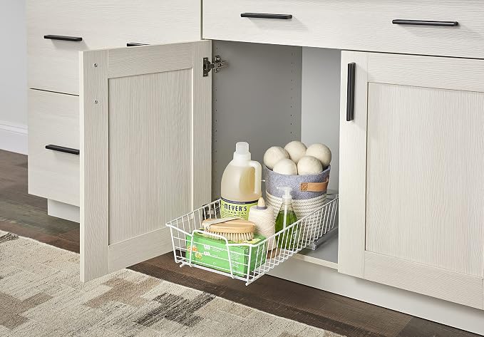 ClosetMaid Pull Out Cabinet Organizer, Heavy Duty, Slide Out Pantry Shelves Drawers for Kitchen, Bathroom, 5.25" H x 11.13" W x 20" D, White - Image 2