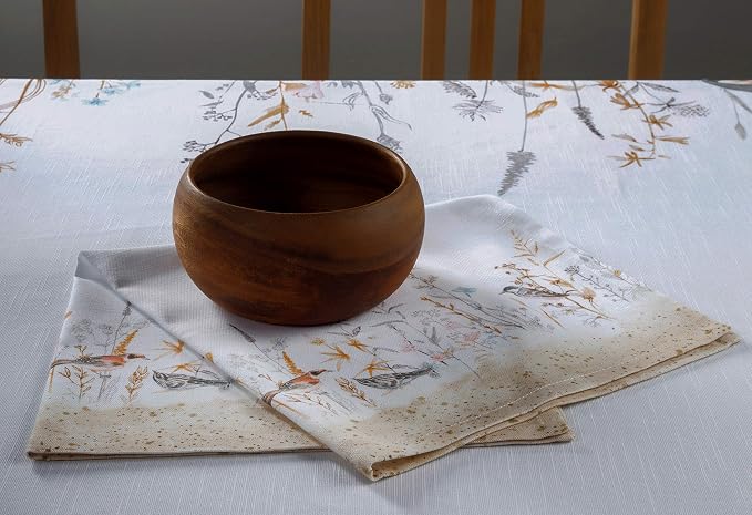 Maison d' Hermine Cloth Napkins Set of 4 Reusable 100% Cotton (20" x 20") | Everyday Square Napkins Cloth Washable Dinner Party Wedding Restaurant Hotel Kitchen Spring Summer - Meadow Florals - Beige - Image 7
