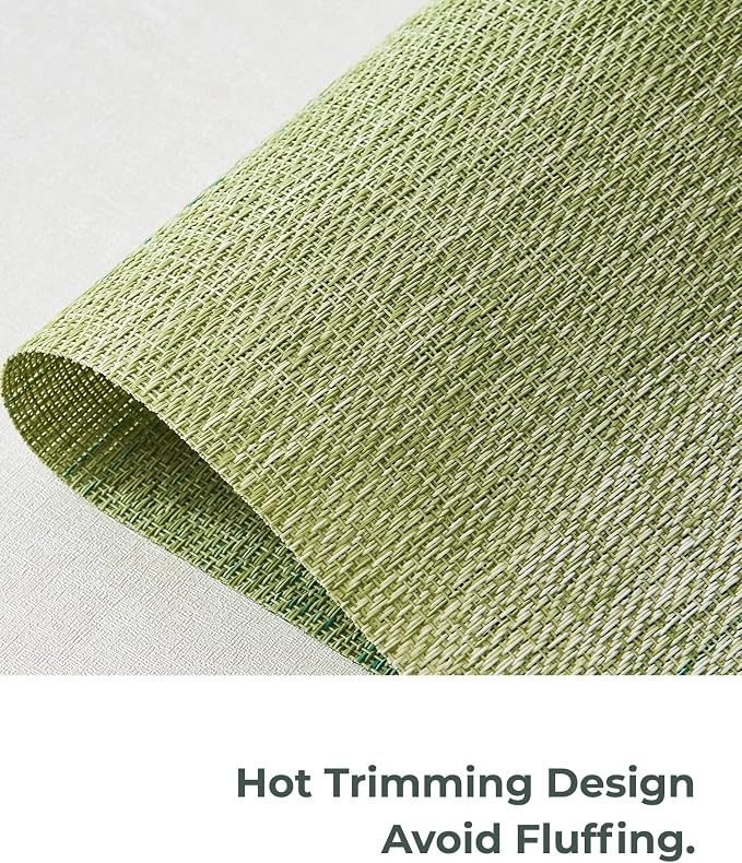 Leetaltree Gradient Green Woven Placemats Set of 8 - Heat Resistant Non-Slip Place mats for Dining Table, Washable Durable PVC Vinyl Woven Table Mats(Gradient Green, 8) - Image 7