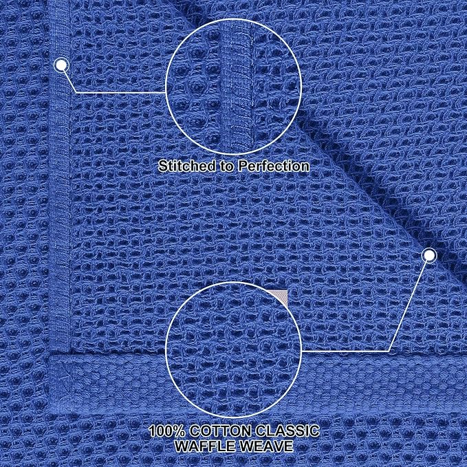 Homaxy 8 Pack 100% Cotton Kitchen Towels and Dishcloths Set, Blueberry | 12 x 12 Inches and 13 x 28 Inches Kitchen Towels Set, Ultra Soft Absorbent Dish Cloths for Washing Dishes - Image 2
