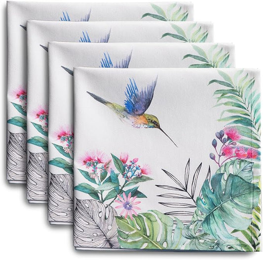 Maison d' Hermine Cloth Napkins Set of 4 Reusable 100% Cotton (20" x 20") | Everyday Square Napkins Cloth Washable Dinner Party Wedding Restaurant Hotel Kitchen Spring Summer - Tropiques by MaisondHermine
