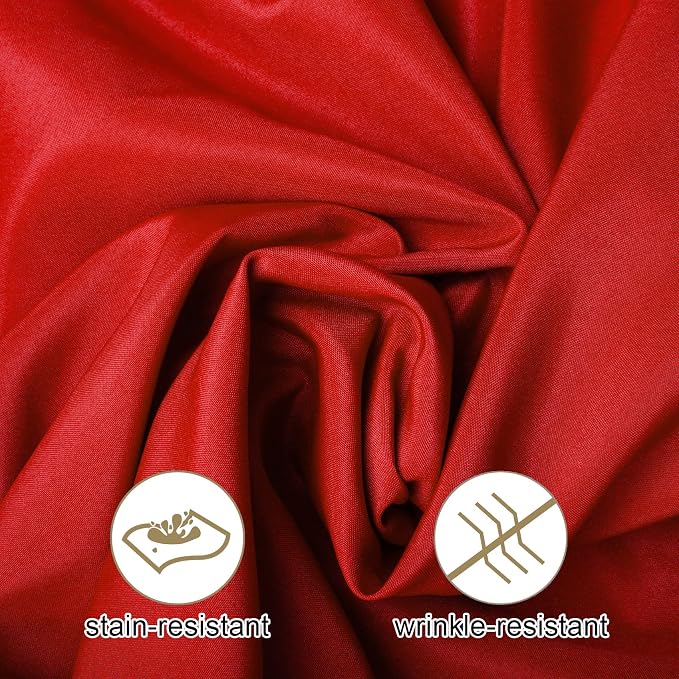 25pcs Polyester Cloth Napkins - 20 x 20 inch Red Washable Dinner Napkins with Hemmed Edges for Restaurant/Wedding/Hotel(25,Red) - Image 2