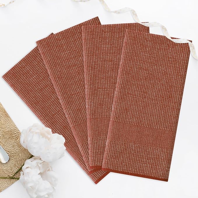 Homaxy 380 GSM Cotton Premium Kitchen Towels 6 Pack, 18"x 28", Rust | Flat and Terry Dish Towels, Highly Absorbent Tea Towel Set with Hanging Loop, Soft Utility Kitchen Hand Towels - Image 7
