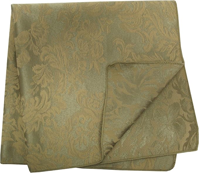 17x17-Inch Square Damask Cloth Napkins, Sage, Set of 60 - Image 2