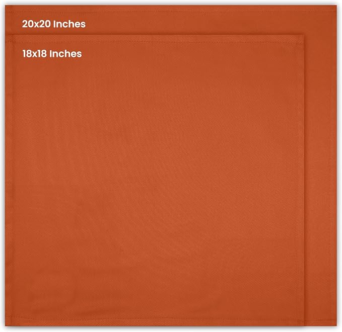 Utopia Kitchen Cotton Blend Orange Cloth Napkins [12 Pack, 18x18 Inch] | Absorbent Washable and Reusable for Dinner, Restaurant, Lunch, Wedding and Hotel - Image 3