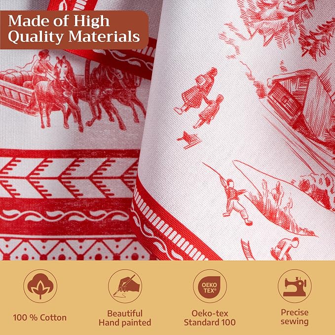 Maison d' Hermine Cloth Napkins Set of 4 Reusable 100% Cotton (20" x 20") | Everyday Square Napkins Cloth Washable Dinner Wedding Restaurant Hotel Kitchen Thanksgiving Christmas - Winter Jouy - Image 3