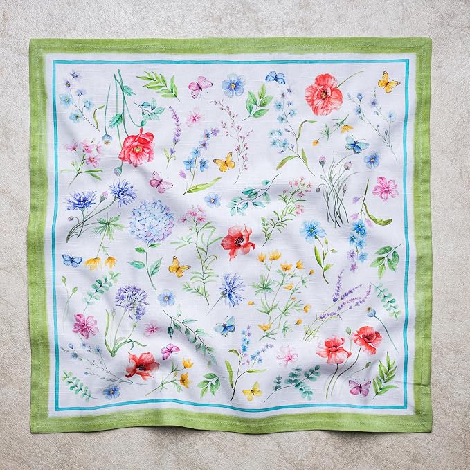 Maison d' Hermine Cloth Napkins Set of 4 Reusable 100% Cotton (20" x 20") | Everyday Square Napkins Cloth Washable Dinner Party Wedding Restaurant Hotel Kitchen Spring Summer - Just Floral - Image 8