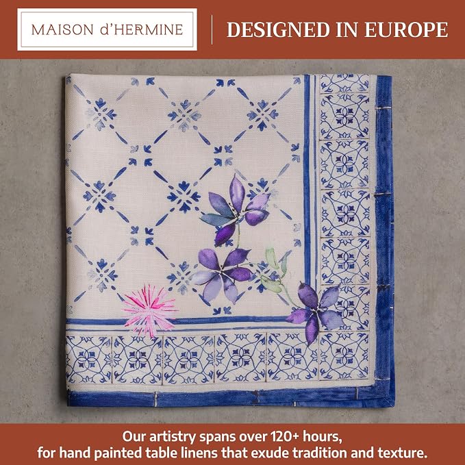 Maison d' Hermine Cloth Napkins Set of 4 Reusable 100% Cotton (20" x 20") | Everyday Square Napkins Cloth Washable Dinner Party Wedding Restaurant Hotel Kitchen Spring Summer - Faience - Image 2