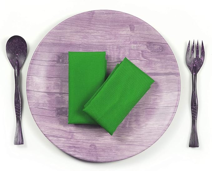 Pack of 25 Polyester Napkins 17 x 17 Inch Square with Scalloped Edge, Plain Washable Reusable Dining Table Cloth Napkin for Wedding Party Banquet Home Restaurant Bistro Decoration - Green - Image 4