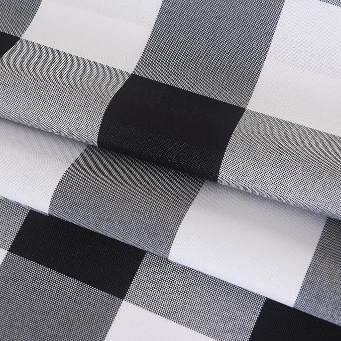 Cupuamon 2 Pack Waterproof Polyester Fabic Square Checkered Tablecloth，54x54 Outdoor Table Cloth，Oil Stain Prevention Table Cloth for Pinics and Parties（Black and White） - Image 6