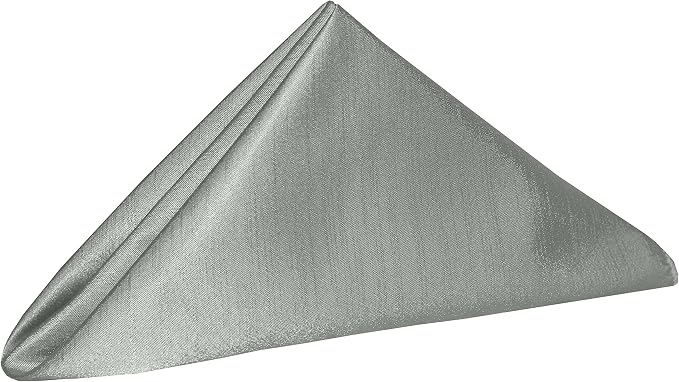 20x20-Inch Shantung Satin Cloth Napkins, Silver Set of 120 - Image 2