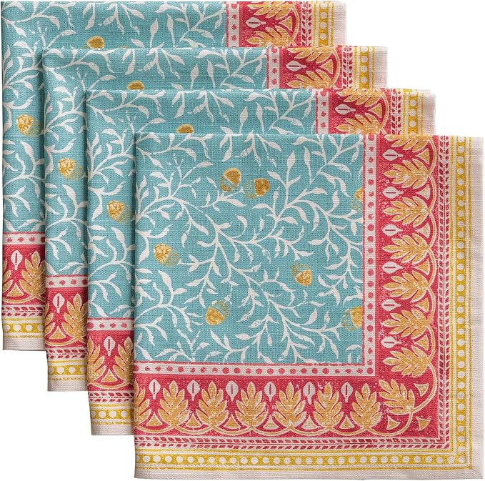 Maison d' Hermine Cloth Napkins Set of 4 Reusable 100% Cotton (20" x 20") | Everyday Square Napkins Cloth Washable Dinner Wedding Restaurant Hotel Kitchen Thanksgiving Christmas - Carpo by MaisondHermine
