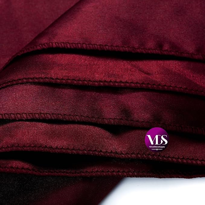 VDS - 200 Pieces | Satin Napkins 20 x 20 Inch Square | Kitchen & Dinner Table Napkins Cloths Handkerchief for Restaurant Bistro Wedding Christmas Birthday Party Dinner Decoration (Burgundy) - Image 4
