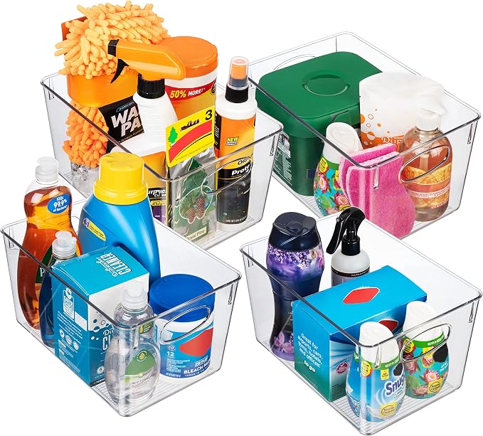 CLEARSPACE Plastic Storage Bins With lids – Perfect Kitchen Fridge Organizer, Pantry Organization, Cabinet Organizers (4 Pack) - Image 3