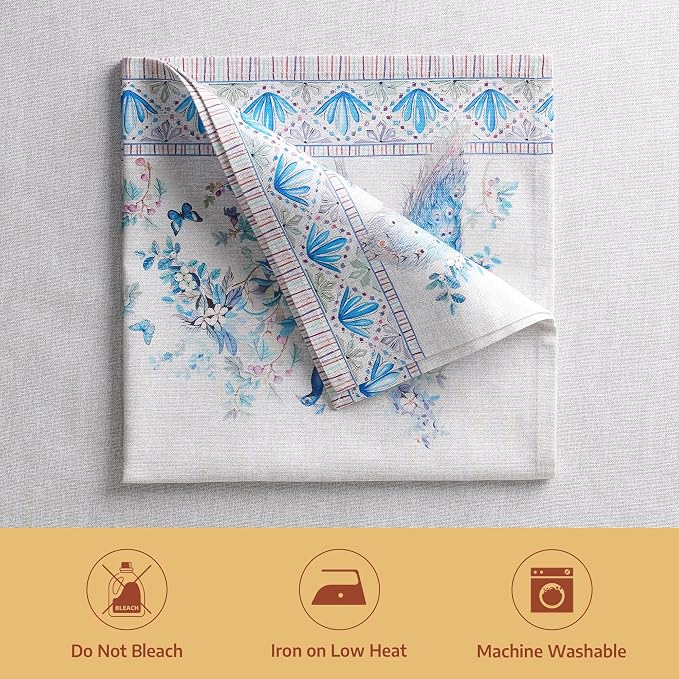 Maison d' Hermine Cloth Napkins Set of 4 100% Combed Cotton (20" x 20") | Everyday Square Napkins Cloth Washable Dinner Party Wedding Restaurant Hotel Kitchen Spring Summer - Peacock Utopia - Orginal - Image 8