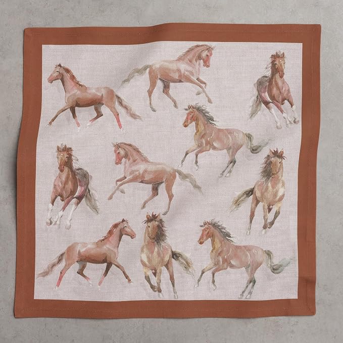 Maison d' Hermine Cloth Napkins Set of 4 Reusable 100% Cotton (18" x 18") | Everyday Square Napkins Cloth Washable Dinner Party Wedding Restaurant Hotel Kitchen Spring Summer - Free Horse - Image 8