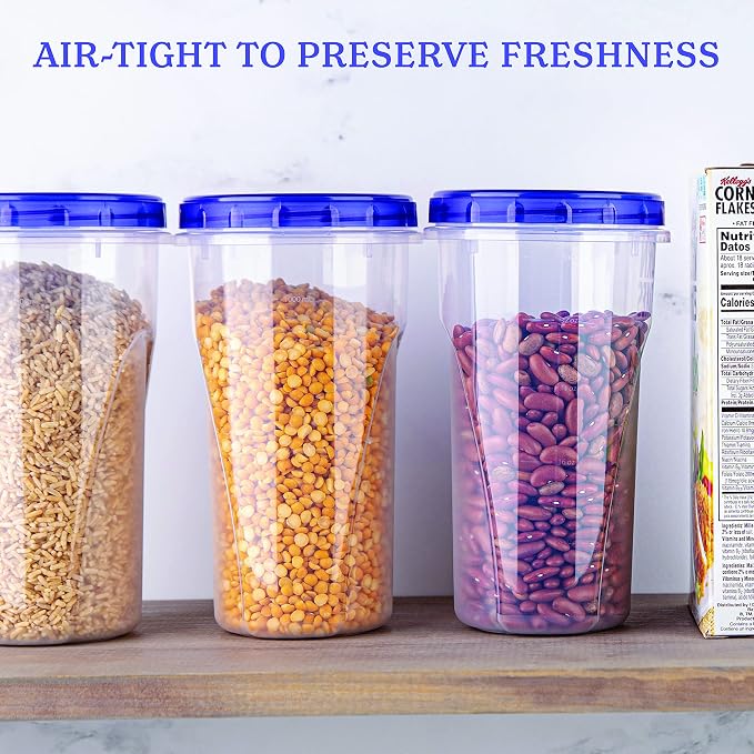 PLASTICPRO [48 oz 4 Pack] Twist Top Deli Containers Clear bottom With blue Top Twist on Lids Reusable, Stackable, Food Storage Freezer Container Pack of 4 - Image 5