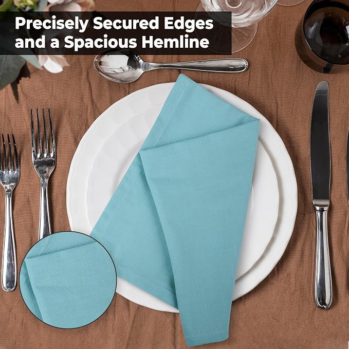 Urban Villa Cloth Napkins Cotton 20x20 (Set of 6) Aqua - Image 7
