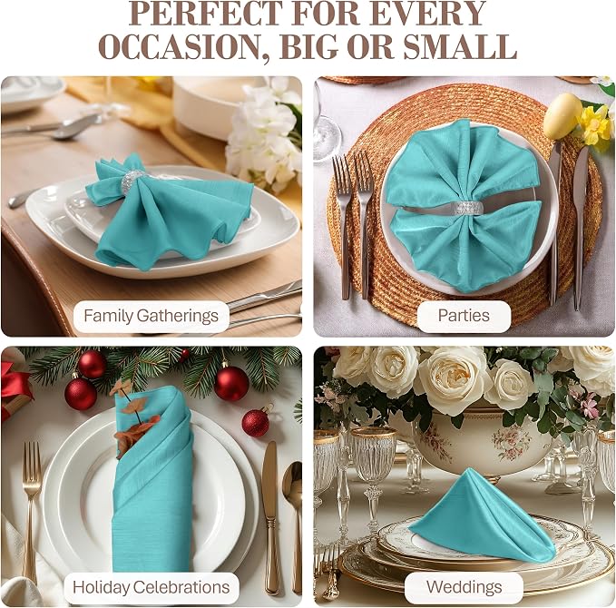 17x17-Inch Shantung Cloth Napkins, Caribbean, Set of 60 - Image 4