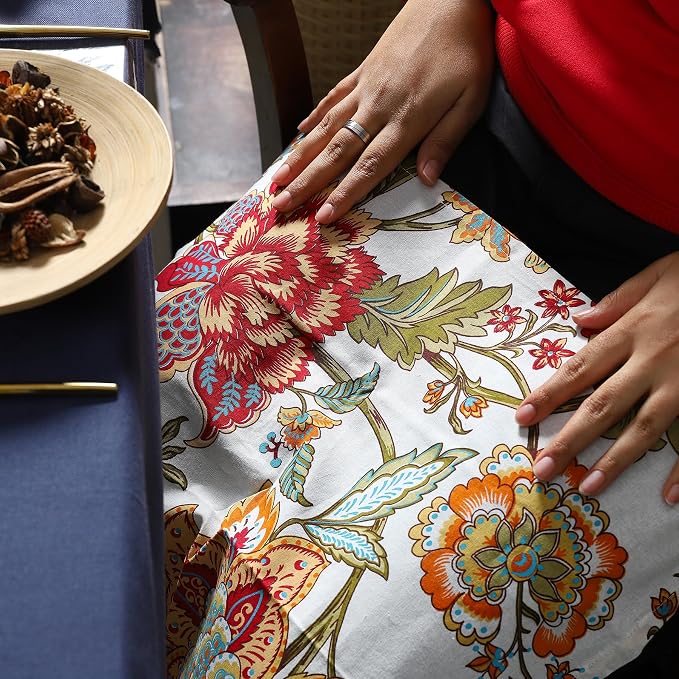 Cotton Cloth Napkins Natural Reusable Fall Dinner Napkins Reusable Machine Washable Fabric for Events, Gift, Home Decor - Kaveri, 20x20 Inches (Pack of 12) - Image 6