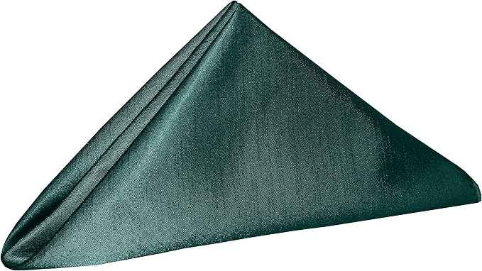 20 x 20-Inch Shantung Satin Cloth Napkins, Teal, Set of 24 - Image 2