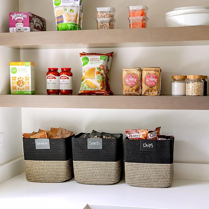 NaturalCozy Storage Cubes 11 Inch Cotton Rope Woven Baskets for Organizing, 3-Pack | Cube Storage Bin | Square Storage Baskets for Shelves Organizer, Classroom, Kids Toy Bins, Closet, Baby Nursery - Image 4