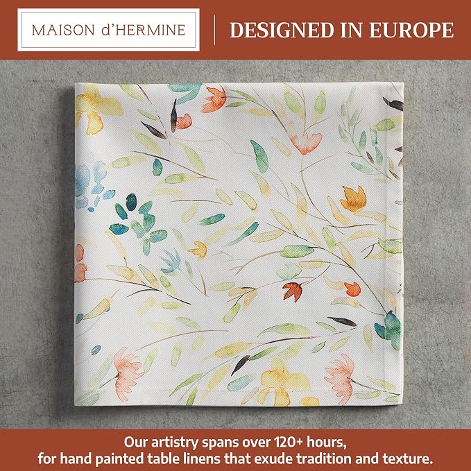 Maison d' Hermine Cloth Napkins Set of 4 100% Cotton Everyday Reusable Square Napkins Cloth Washable, Dinner, Party, Wedding, Restaurant, Spring/Summer (Colmar, 20" x 20") | Everyday Square Napkins Cloth Washable Dinner Party Wedding Restaurant Hotel K... - Image 2
