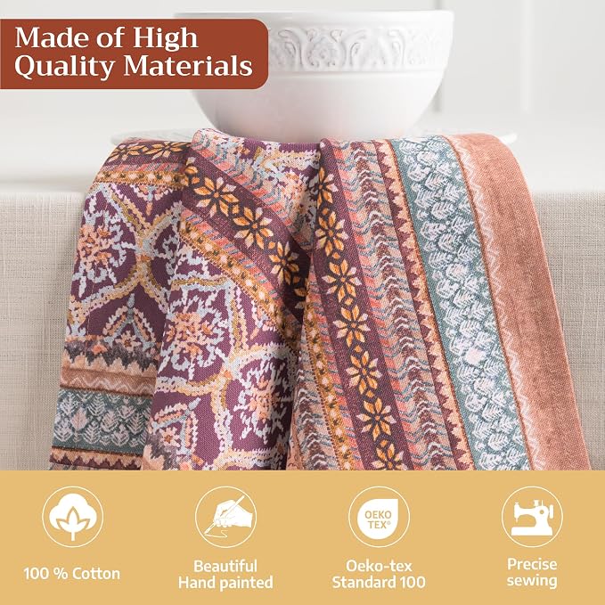 Maison d' Hermine Cloth Napkins Set of 4 Reusable 100% Cotton (20" x 20") | Everyday Square Napkins Cloth Washable Dinner Wedding Restaurant Hotel Kitchen Thanksgiving Christmas - Fair Isle - Image 3