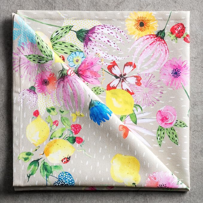 Maison d' Hermine Cloth Napkins Set of 4 Reusable 100% Cotton (20" x 20") | Everyday Square Napkins Cloth Washable Dinner Party Wedding Restaurant Hotel Kitchen Spring Summer - Jardin D'Ete - Fog - Image 9