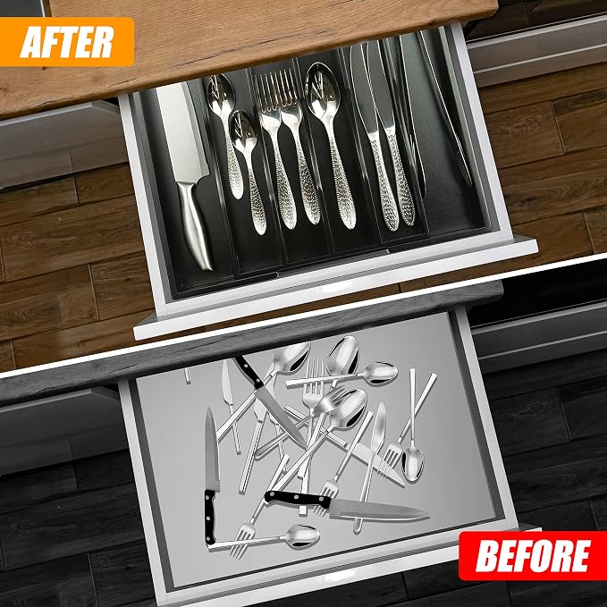 Kitchen Silverware Drawer Organizer and Storage Kitchen Gadgets Best Sellers 2025 First Apartment Essentials New Home Must Haves Things Stuff Accessories House Warming Housewarming Hostess Host Gifts - Image 2