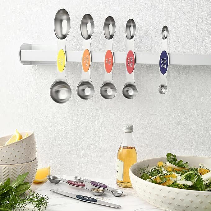 Spring Chef Dual Sided Magnetic Measuring Spoons Set, Mountain Sunrise, Set of 8 & Stainless Steel Magnetic Measuring Cups, Set of 7, Black - 2 Product Bundle - Image 3