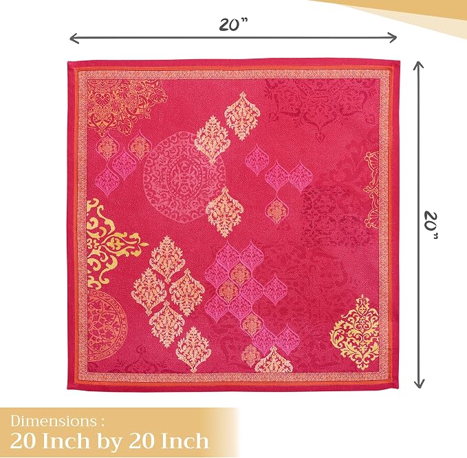 Maison d' Hermine Cloth Napkins Set of 4 Reusable 100% Cotton (20" x 20") | Everyday Square Napkins Cloth Washable Dinner Wedding Restaurant Hotel Kitchen Thanksgiving Christmas - Versailles - Image 4