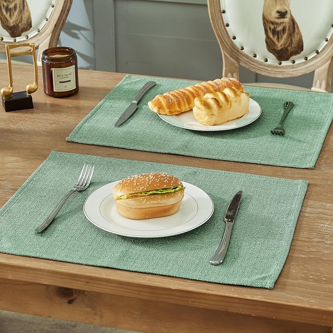 BALCONY & FALCON Rectangle Table Cloth Waterproof Celadon Green 13.8"x 17.7" 6pcs - Image 6